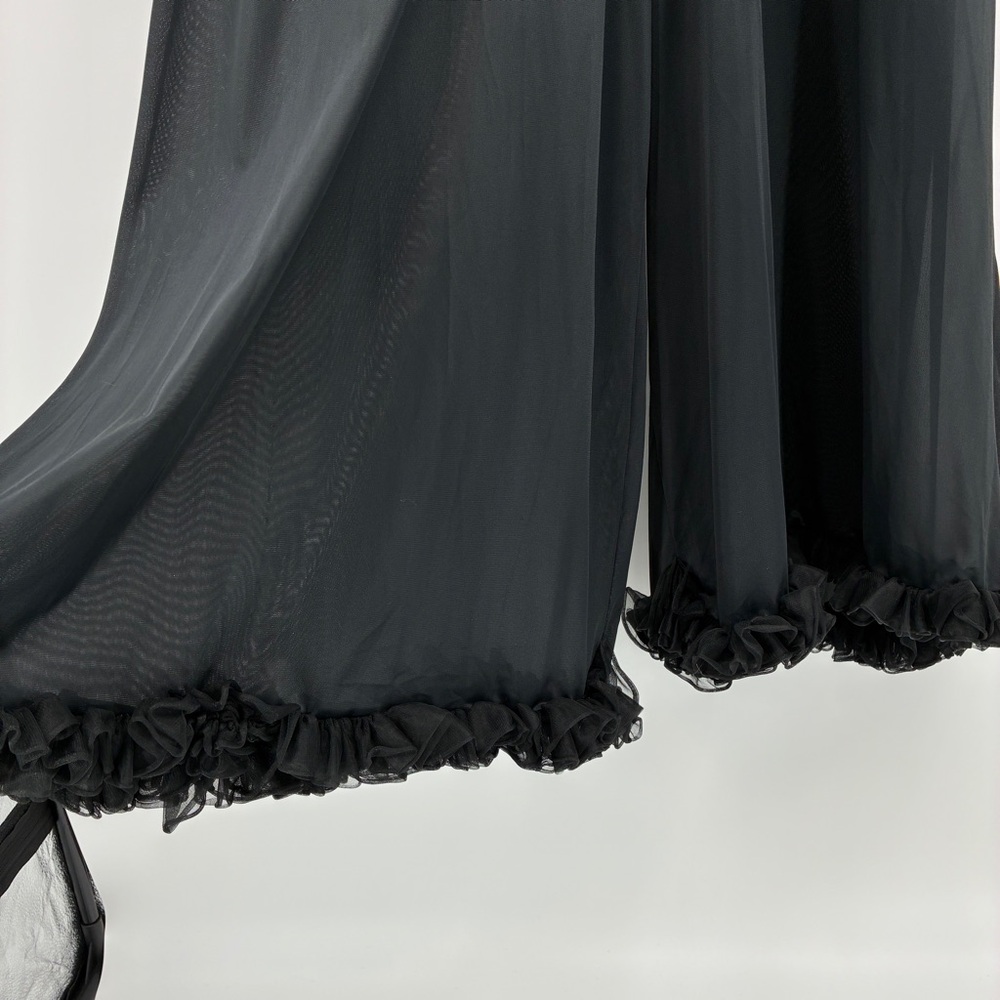 Vintage 1960s Women’s Nightgown Palazzo Pajamas Sheer Lingerie Black Medium - Picture 6 of 11